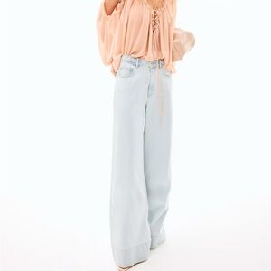 H&M Wide High Waist Jeans, Pale Denim